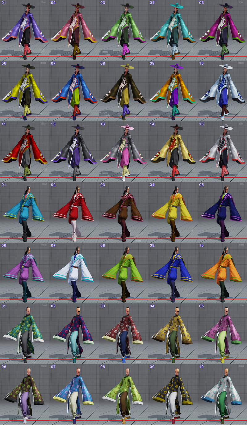 Illustration for article titled All of Street Fighter V's Costumes So Far, In Every Color